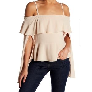 Endless Rose Cold Shoulder Angel Sleeve Top Sz M